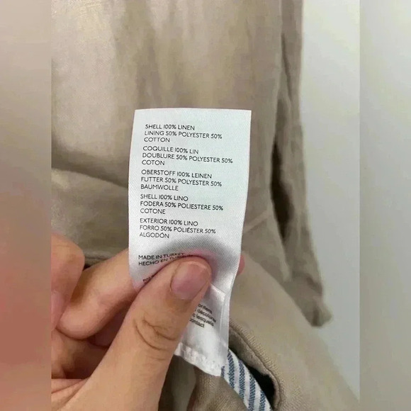 Free People Linen suit blazer jacket size M - Picture 6 of 7